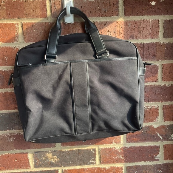 Coach Black Leather Canvas Twill Laptop Bag **fits 15” laptop - Picture 6 of 12